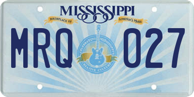MS license plate MRQ027