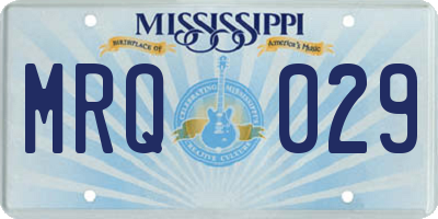 MS license plate MRQ029