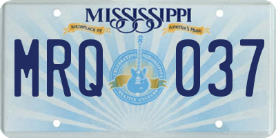 MS license plate MRQ037