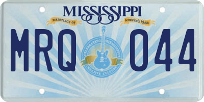 MS license plate MRQ044