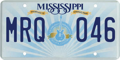 MS license plate MRQ046