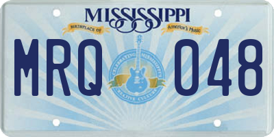 MS license plate MRQ048
