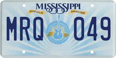 MS license plate MRQ049