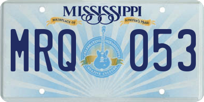 MS license plate MRQ053