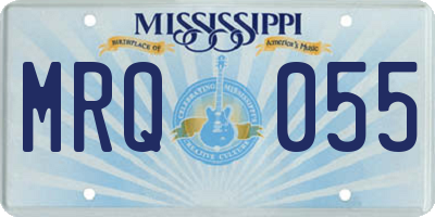 MS license plate MRQ055