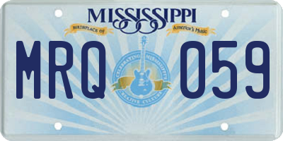 MS license plate MRQ059