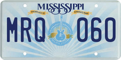 MS license plate MRQ060