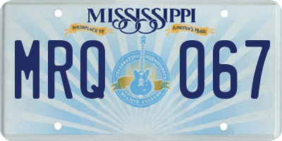 MS license plate MRQ067