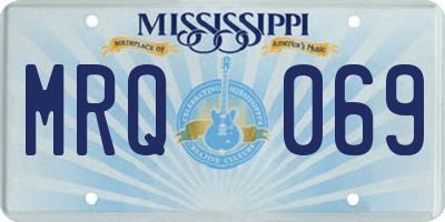 MS license plate MRQ069