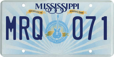 MS license plate MRQ071