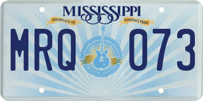MS license plate MRQ073