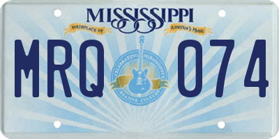 MS license plate MRQ074