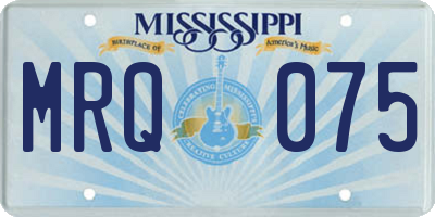 MS license plate MRQ075