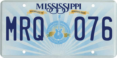 MS license plate MRQ076
