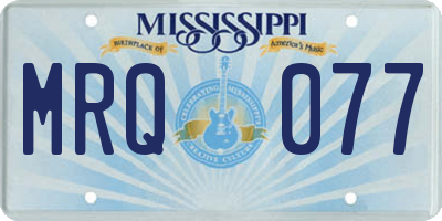 MS license plate MRQ077