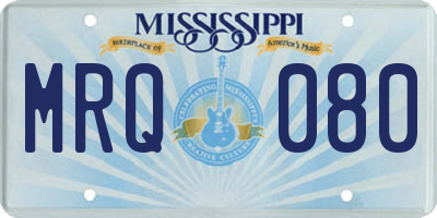 MS license plate MRQ080