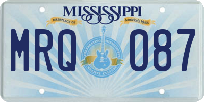 MS license plate MRQ087