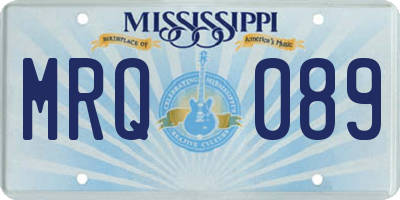 MS license plate MRQ089