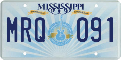 MS license plate MRQ091