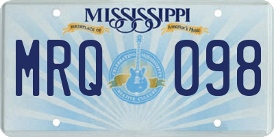 MS license plate MRQ098