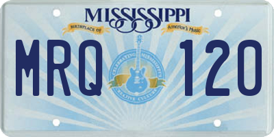 MS license plate MRQ120