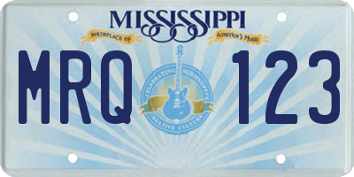 MS license plate MRQ123
