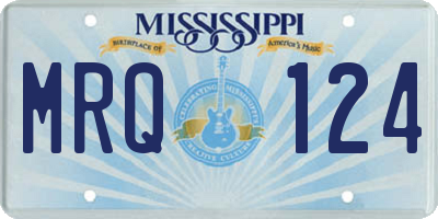 MS license plate MRQ124
