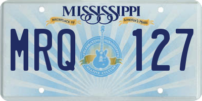 MS license plate MRQ127