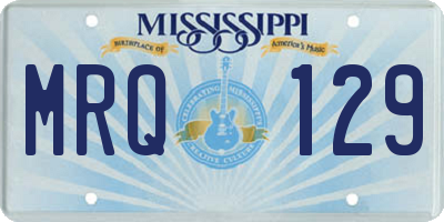 MS license plate MRQ129
