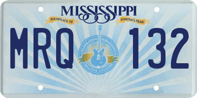 MS license plate MRQ132