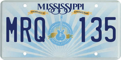 MS license plate MRQ135