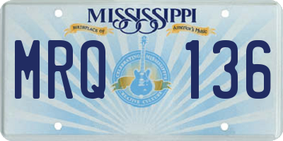 MS license plate MRQ136