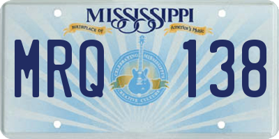 MS license plate MRQ138