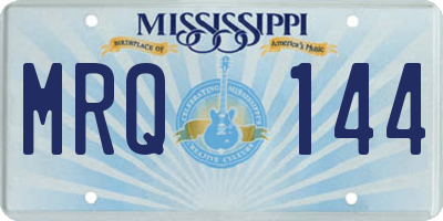 MS license plate MRQ144