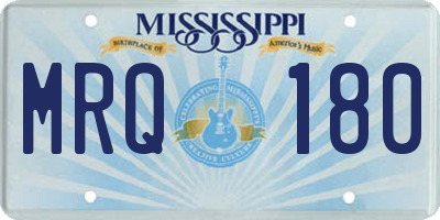 MS license plate MRQ180