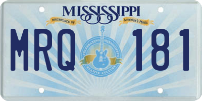 MS license plate MRQ181