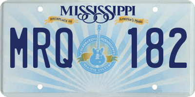 MS license plate MRQ182