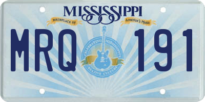 MS license plate MRQ191