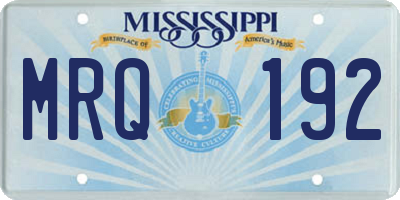 MS license plate MRQ192
