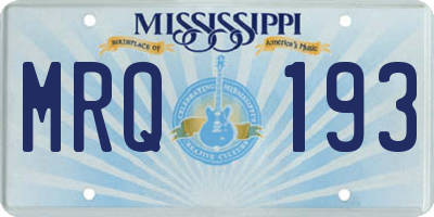 MS license plate MRQ193
