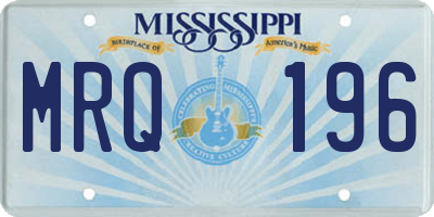 MS license plate MRQ196