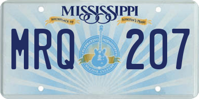 MS license plate MRQ207