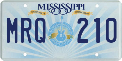 MS license plate MRQ210