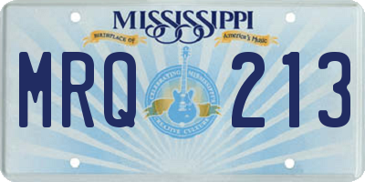 MS license plate MRQ213