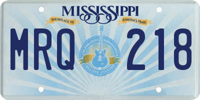 MS license plate MRQ218