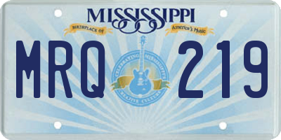 MS license plate MRQ219