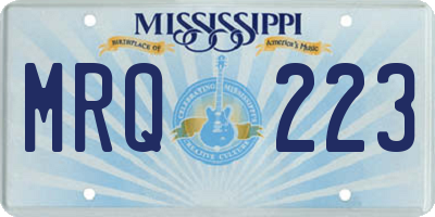 MS license plate MRQ223