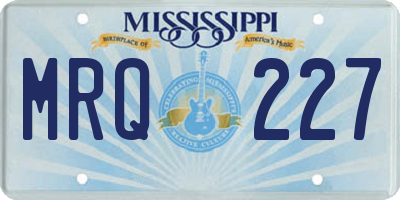 MS license plate MRQ227