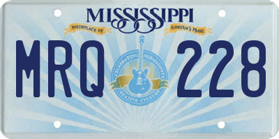 MS license plate MRQ228