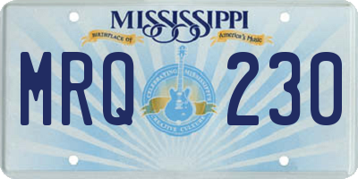 MS license plate MRQ230